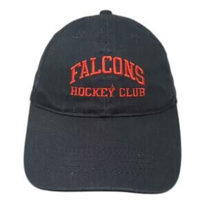 Falcons Hockey Club BIG X Black Red Adjustable Strapback Cap OSFM Embroidered